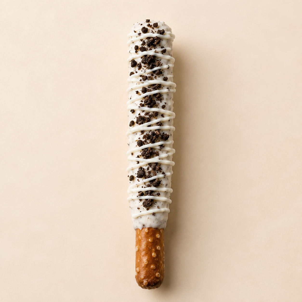 Cookies and Cream Dipped Pretzel Rod